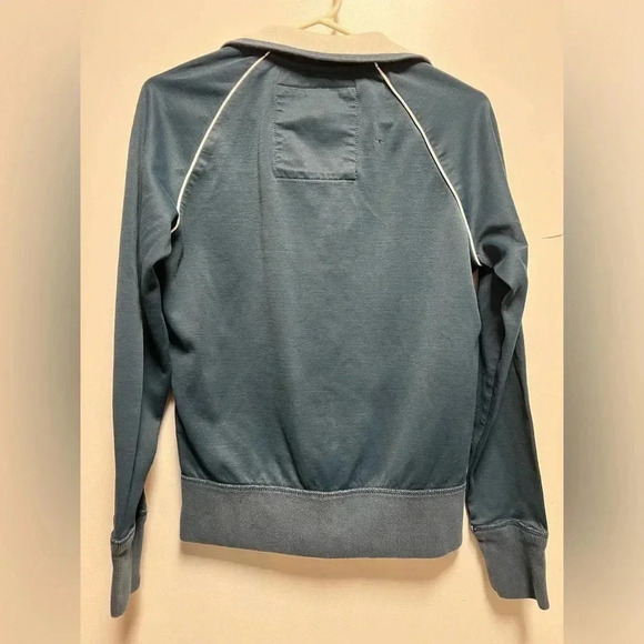 American Eagle Teal Vintage Fit Long Sleeve Zip Up Varsity Jacket - Picture 5 of 5